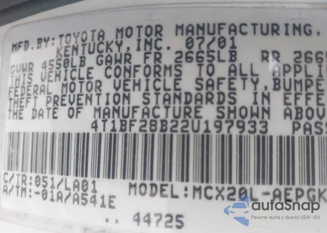 2002 Toyota Avalon Xls from USA, damaged, VIN 4T1BF28B22U197933